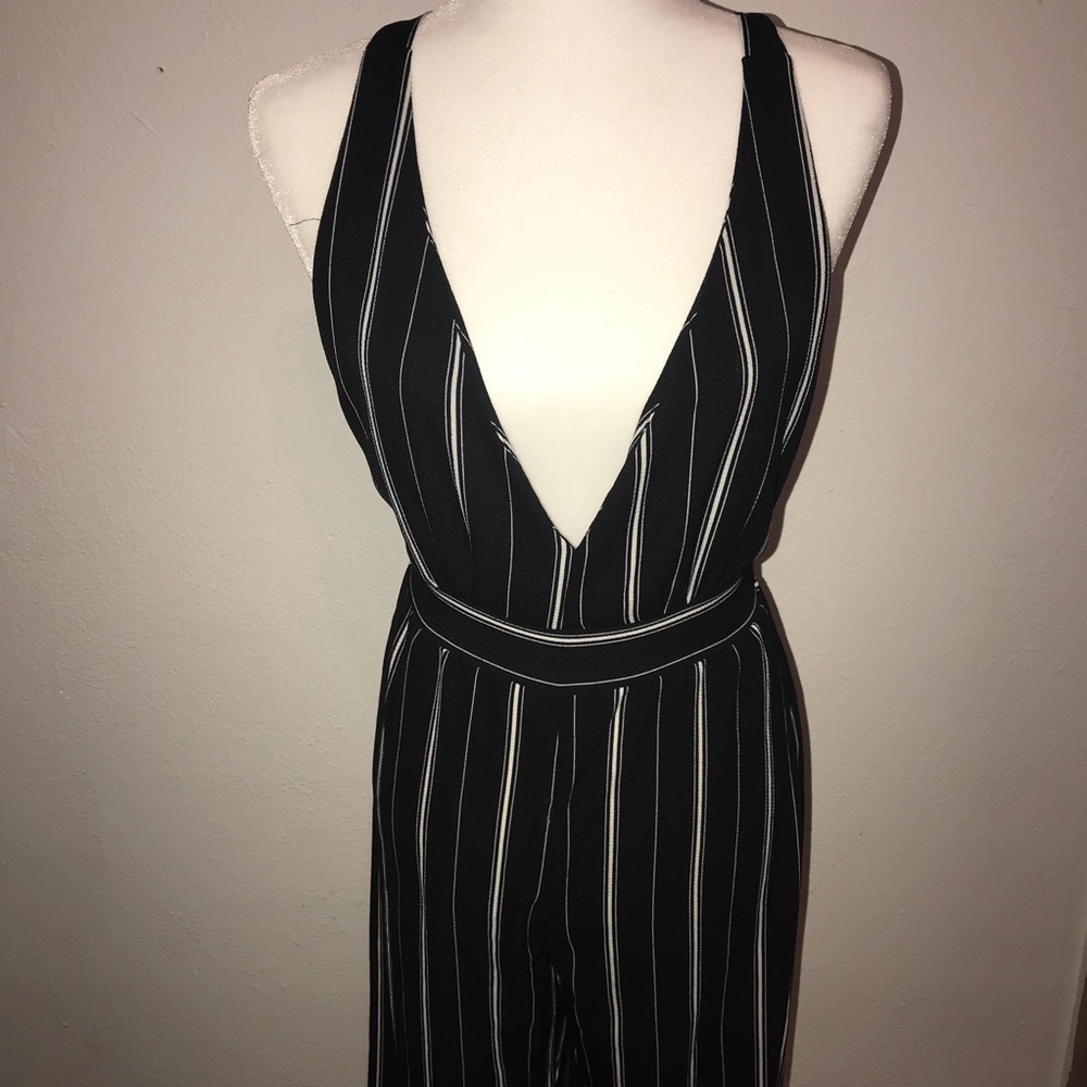 Black and white Striped Jumpsuit - Picture 3 of 5